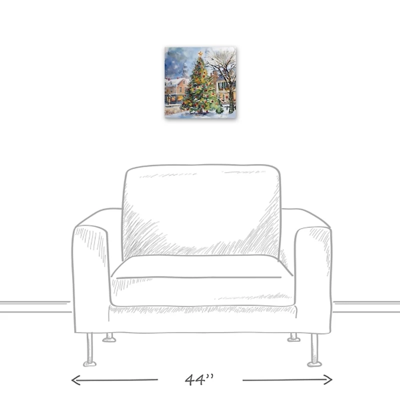 Christmas Town Square Canvas Art Print
