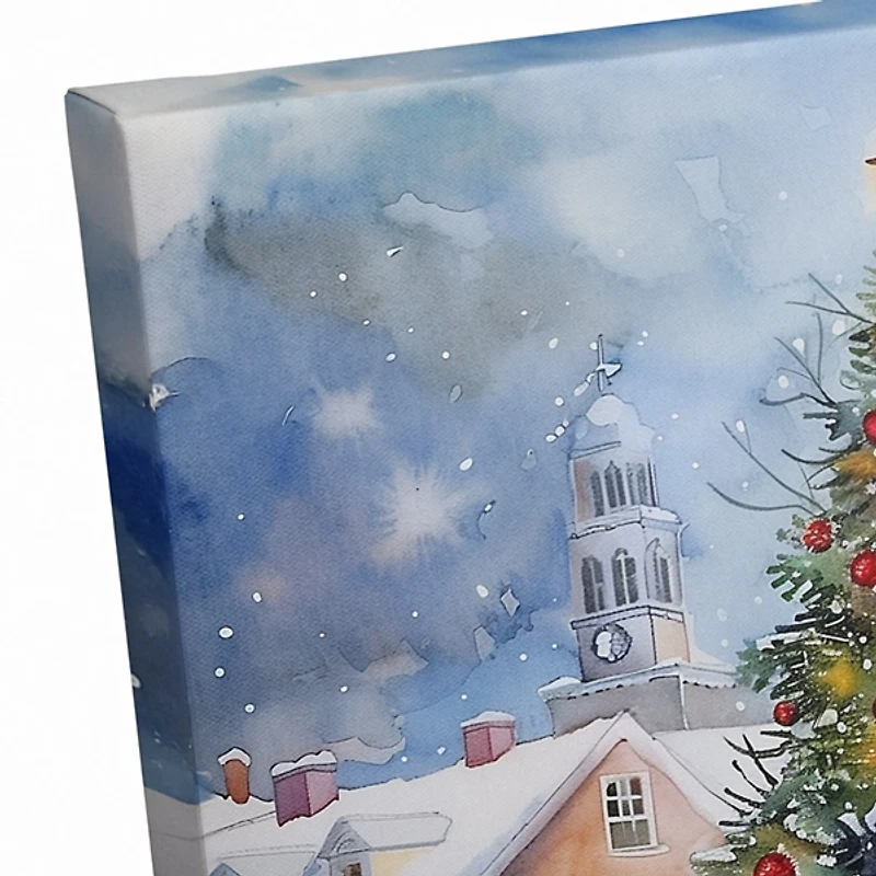 Christmas Town Square Canvas Art Print