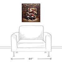 Santa Cozy Library Canvas Art Print