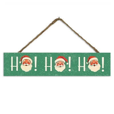 Vintage Santa Ho Ho Ho Hanging Wall Sign