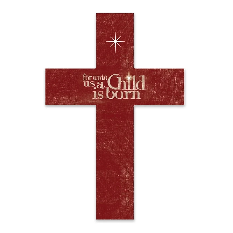 A Child is Born Red Cross Wall Plaque