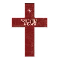A Child is Born Red Cross Wall Plaque