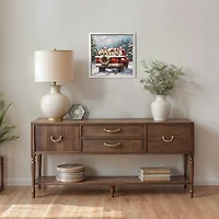 Christmas Puppy Truck Framed Art Print