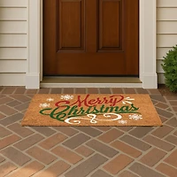 Merry Christmas Snowflake Doormat