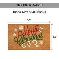 Merry Christmas Snowflake Doormat