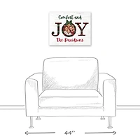 Personalized Comfort and Joy Plaid Canvas Print