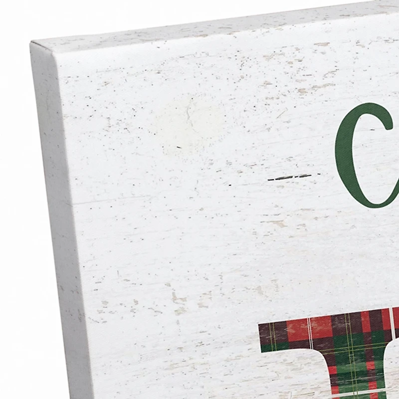 Personalized Comfort and Joy Plaid Canvas Print