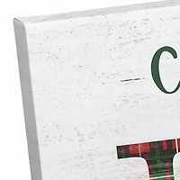 Personalized Comfort and Joy Plaid Canvas Print