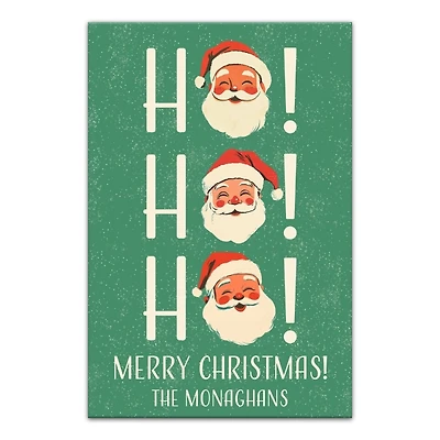 Personalized Vintage Santa Ho Ho Ho Canvas Print