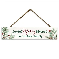 Personalized Joyful Merry Blessed Hanging Sign
