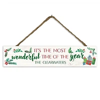 Personalized Wonderful Time of Year Hanging Sign