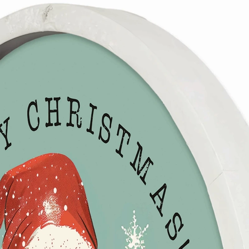 Personalized Jolly Retro Santa White Framed Print