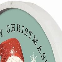 Personalized Jolly Retro Santa White Framed Print