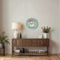 Personalized Jolly Retro Santa White Framed Print