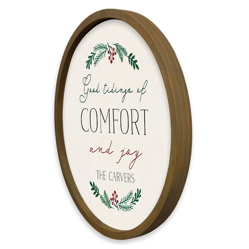 Personalized Good Tidings Brown Framed Art Print