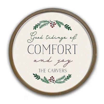 Personalized Good Tidings Brown Framed Art Print