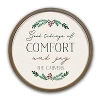 Personalized Good Tidings Brown Framed Art Print