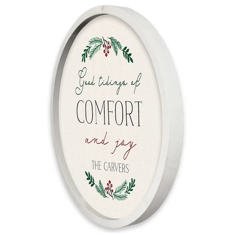 Personalized Good Tidings White Framed Art Print