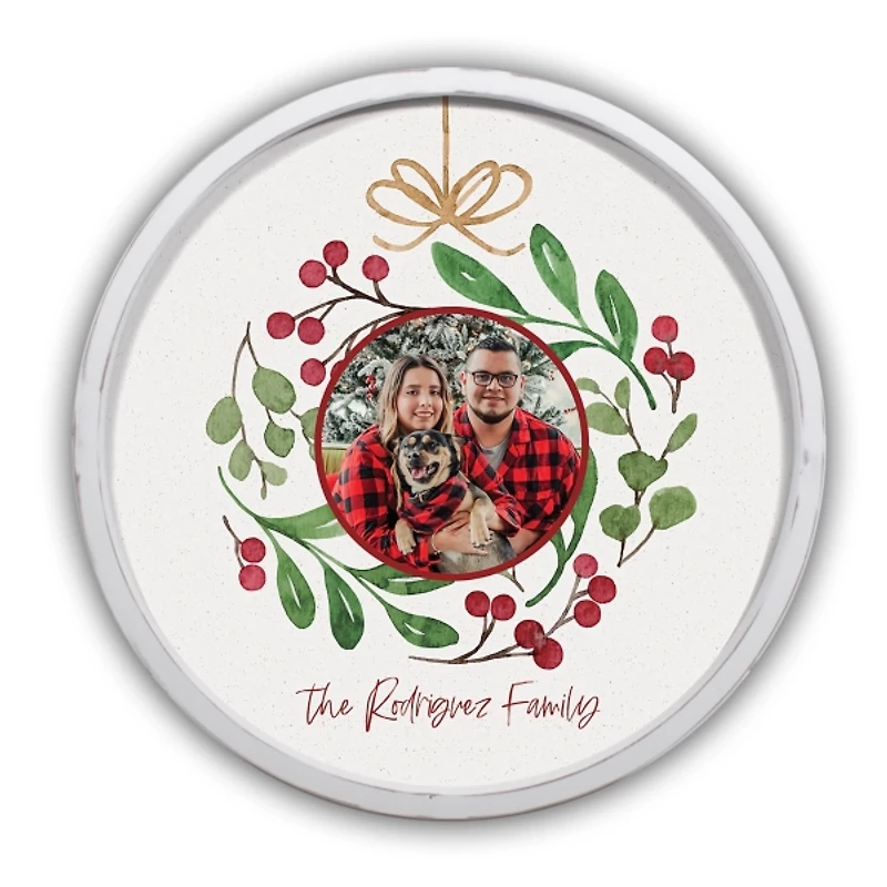 Personalized Family Ornament White Framed Print