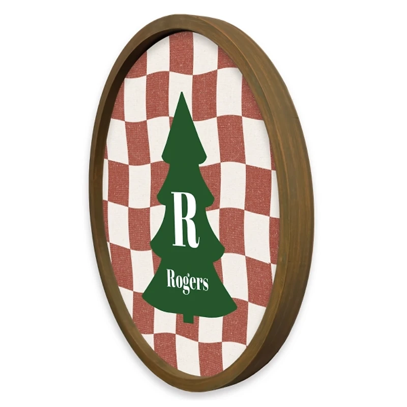 Personalized Wavy Checkered Brown Framed Print