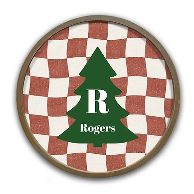 Personalized Wavy Checkered Brown Framed Print