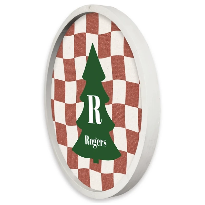 Personalized Wavy Checkered White Framed Print