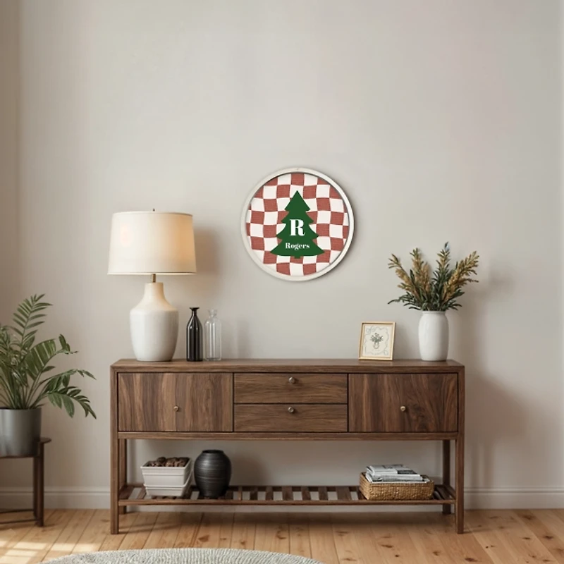 Personalized Wavy Checkered White Framed Print