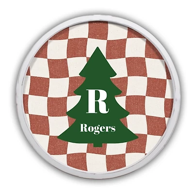 Personalized Wavy Checkered White Framed Print