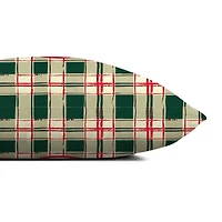 Personalized Christmas Plaid Monogram Pillow