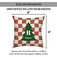 Personalized Wavy Checkered Christmas Pillow