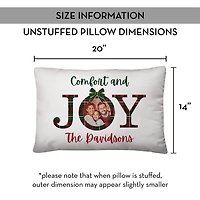 Personalized Comfort and Joy Plaid Pillow