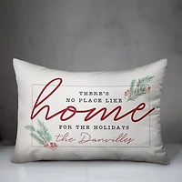 Personalized No Place Like Home Christmas Pillow
