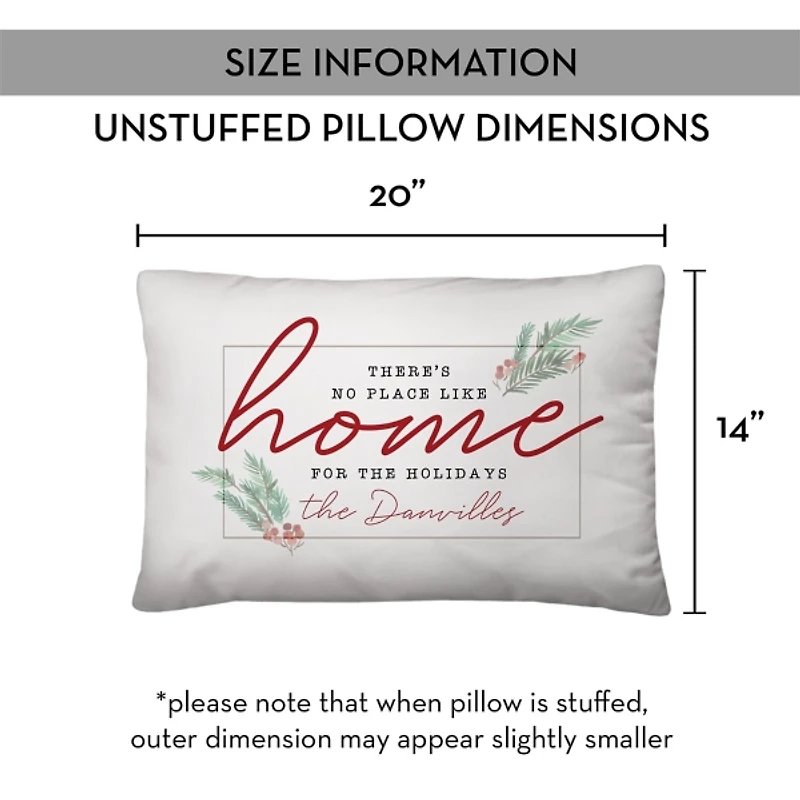 Personalized No Place Like Home Christmas Pillow