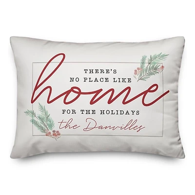 Personalized No Place Like Home Christmas Pillow