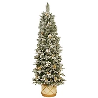 6 ft. Pre-Lit Frosted Colonial Half Christmas Tree