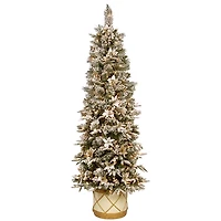 6 ft. Pre-Lit Frosted Colonial Half Christmas Tree
