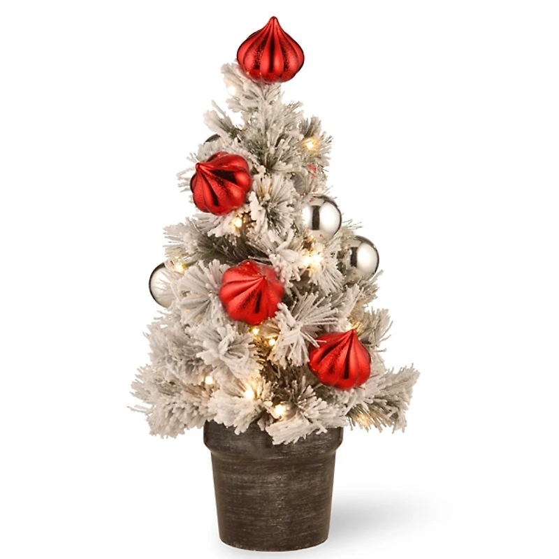 2 ft. Pre-Lit Snowy Bristle Pine Christmas Tree