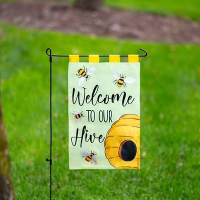 Welcome to Our Hive Garden Flag