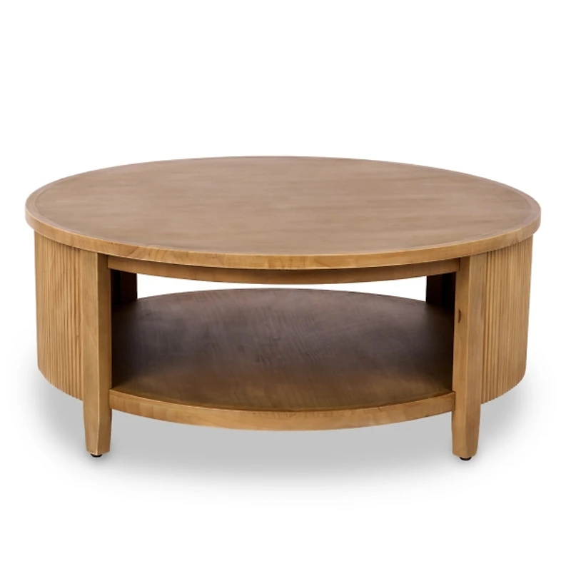 Round Brown Wood Sienna Coffee Table
