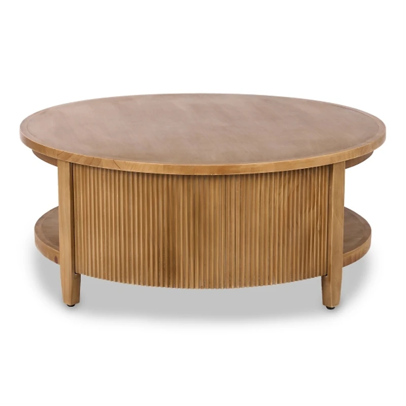 Round Brown Wood Sienna Coffee Table