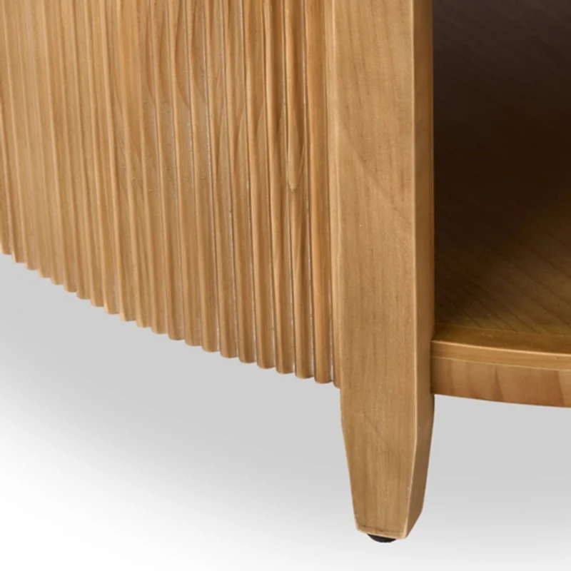 Round Brown Wood Sienna Coffee Table