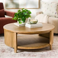 Round Brown Wood Sienna Coffee Table