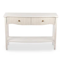 Elizabeth White Ribbed Drawer Console Table