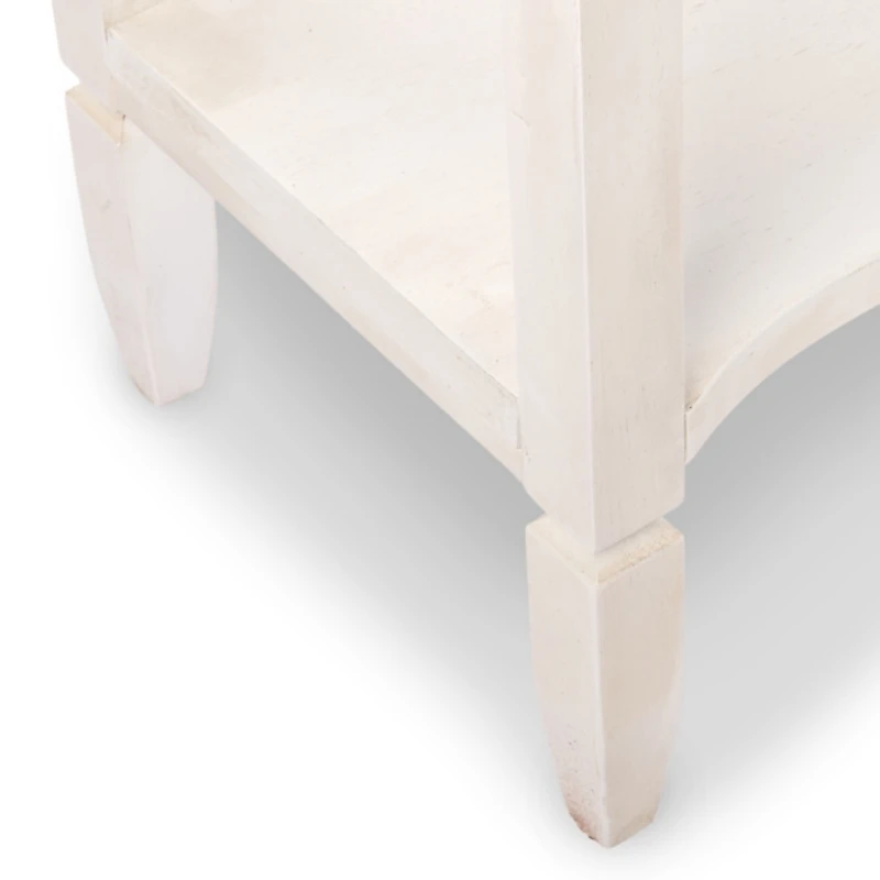 Elizabeth White Ribbed Drawer Console Table