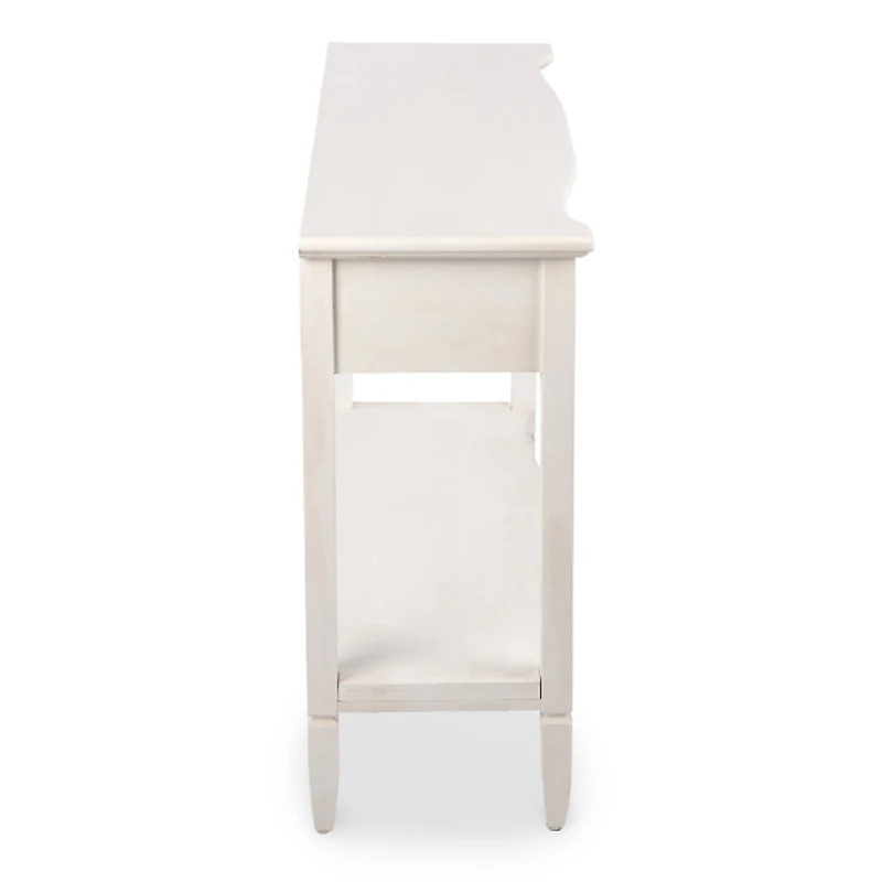 Elizabeth White Ribbed Drawer Console Table