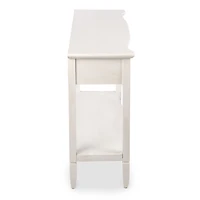 Elizabeth White Ribbed Drawer Console Table