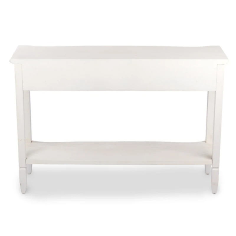 Elizabeth White Ribbed Drawer Console Table