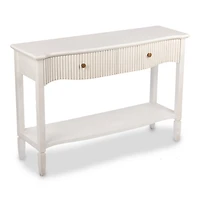 Elizabeth White Ribbed Drawer Console Table