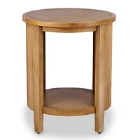 Round Brown Wood Sienna Side Table