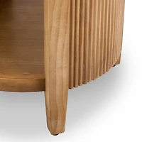 Round Brown Wood Sienna Side Table